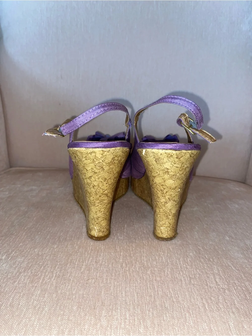Women's CL by Laundry Purple Floral Wedge Sandals